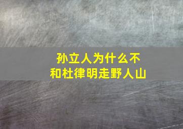 孙立人为什么不和杜律明走野人山