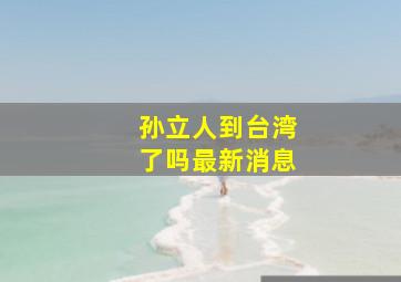 孙立人到台湾了吗最新消息