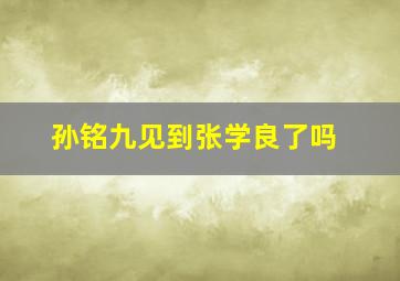 孙铭九见到张学良了吗