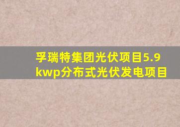 孚瑞特集团光伏项目5.9kwp分布式光伏发电项目