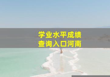 学业水平成绩查询入口河南