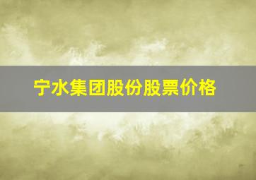 宁水集团股份股票价格