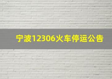 宁波12306火车停运公告