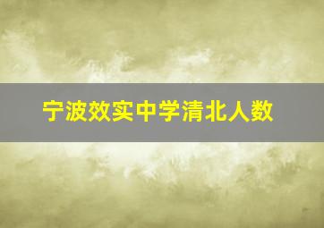 宁波效实中学清北人数