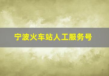 宁波火车站人工服务号