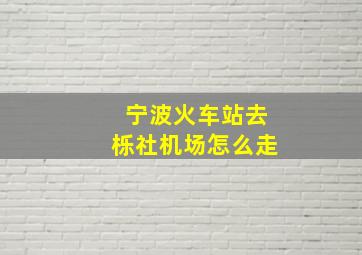 宁波火车站去栎社机场怎么走