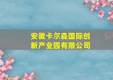 安徽卡尔森国际创新产业园有限公司