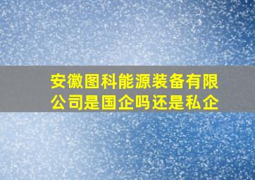 安徽图科能源装备有限公司是国企吗还是私企