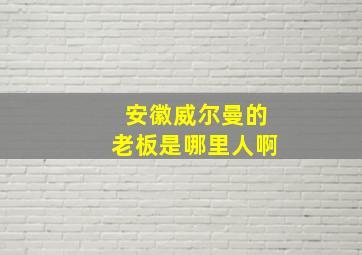 安徽威尔曼的老板是哪里人啊