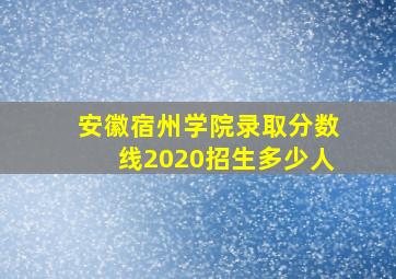 安徽宿州学院录取分数线2020招生多少人