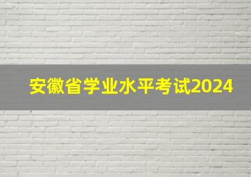 安徽省学业水平考试2024