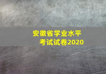 安徽省学业水平考试试卷2020