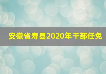 安徽省寿县2020年干部任免