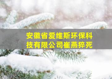 安徽省爱维斯环保科技有限公司崔燕猝死