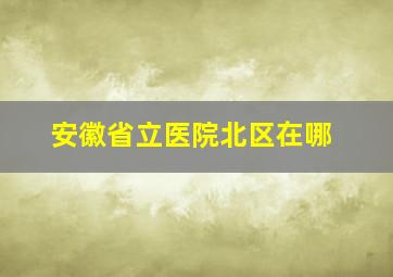 安徽省立医院北区在哪