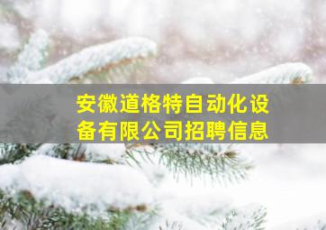 安徽道格特自动化设备有限公司招聘信息