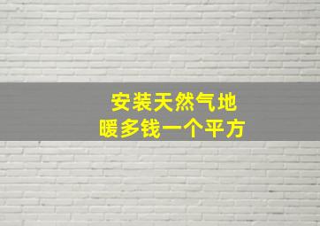 安装天然气地暖多钱一个平方