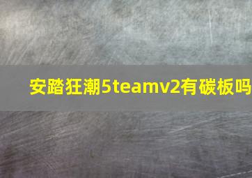 安踏狂潮5teamv2有碳板吗