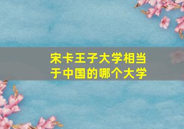 宋卡王子大学相当于中国的哪个大学