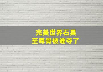 完美世界石昊至尊骨被谁夺了