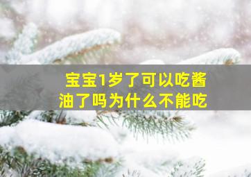 宝宝1岁了可以吃酱油了吗为什么不能吃