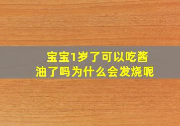 宝宝1岁了可以吃酱油了吗为什么会发烧呢