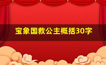 宝象国救公主概括30字