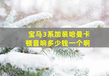 宝马3系加装哈曼卡顿音响多少钱一个啊