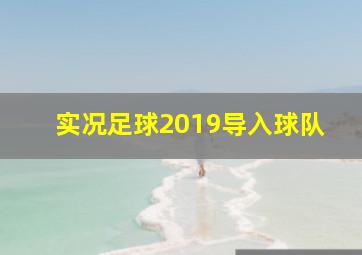 实况足球2019导入球队