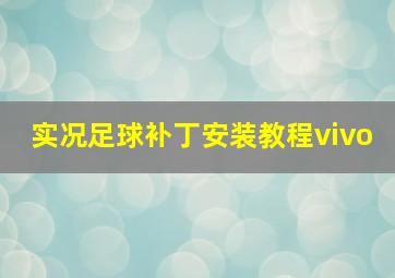 实况足球补丁安装教程vivo