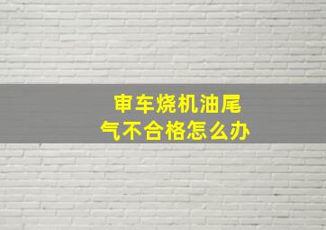 审车烧机油尾气不合格怎么办