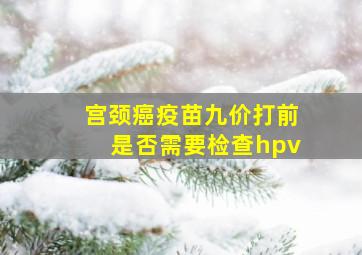 宫颈癌疫苗九价打前是否需要检查hpv