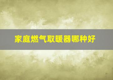 家庭燃气取暖器哪种好