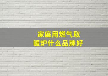 家庭用燃气取暖炉什么品牌好