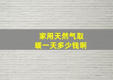 家用天然气取暖一天多少钱啊