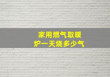 家用燃气取暖炉一天烧多少气