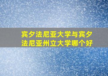 宾夕法尼亚大学与宾夕法尼亚州立大学哪个好