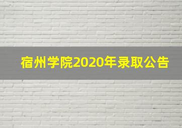 宿州学院2020年录取公告