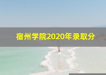 宿州学院2020年录取分