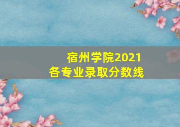 宿州学院2021各专业录取分数线