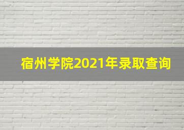 宿州学院2021年录取查询