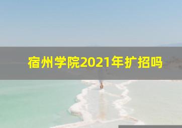 宿州学院2021年扩招吗