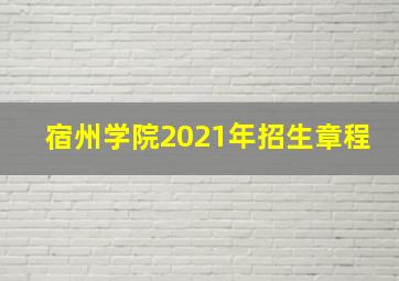 宿州学院2021年招生章程