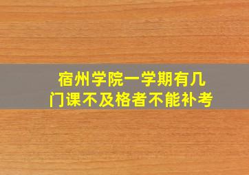 宿州学院一学期有几门课不及格者不能补考