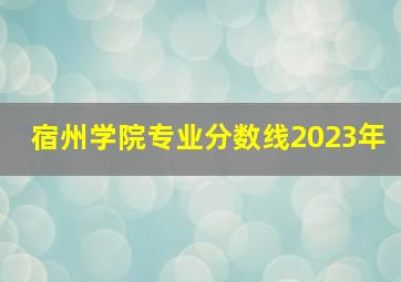 宿州学院专业分数线2023年