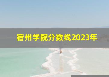 宿州学院分数线2023年