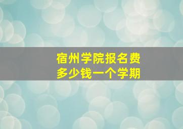 宿州学院报名费多少钱一个学期