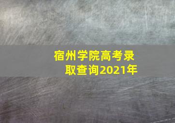 宿州学院高考录取查询2021年