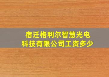 宿迁格利尔智慧光电科技有限公司工资多少