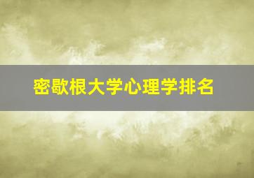 密歇根大学心理学排名